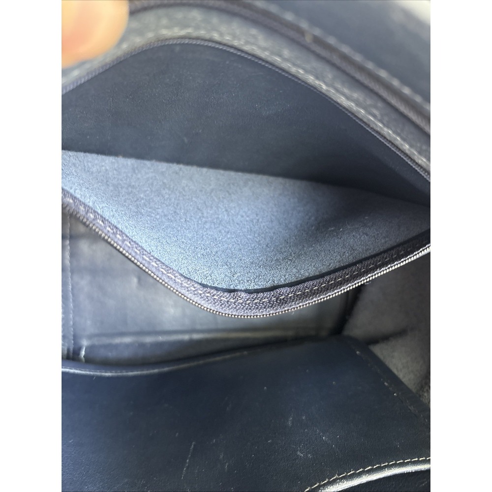 Vintage COACH Waverly Bag Navy Blue Leather Zip Closure 4133 90s Costa Rica - Picture 16 of 16